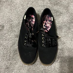 Kate Spade x Keds Black and Gold Glitter Sneakers